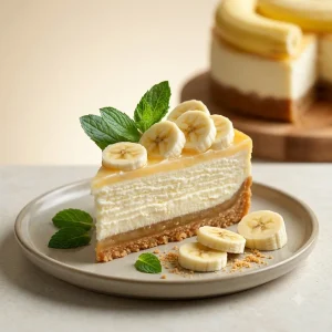Banana Cream Cheesecake Slice