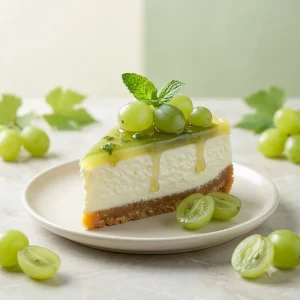 Green Grape Cheesecake Slice