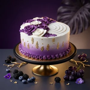 Blueberry Lavender Floral Cake
