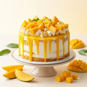 Fresh Mango Drip Cake (Semi-Naked)