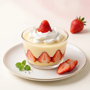 Strawberry Fraisier Custard Cup