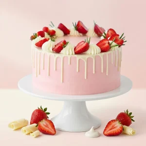 Strawberry Milk Drip Cake